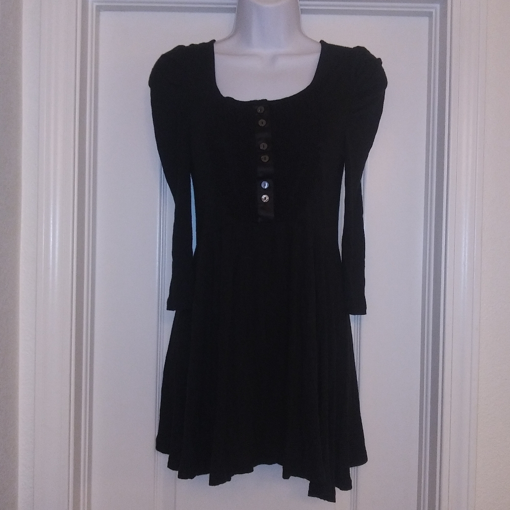 Free People Puff Sleeve Embroidered Tunic Top